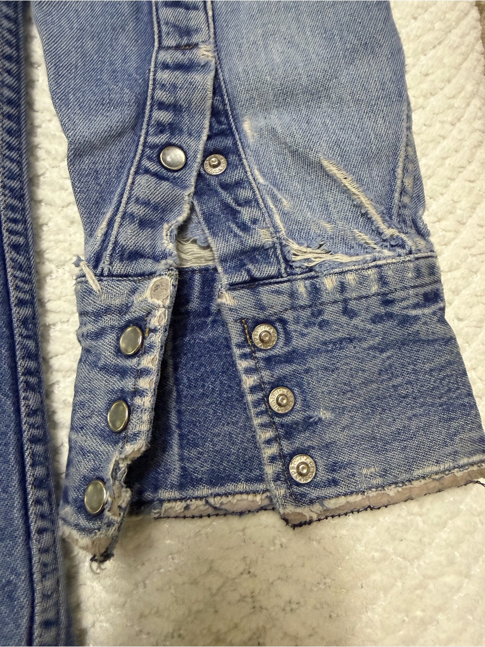 Vintage Carhartt Pearl Snap Long Sleeve Denim Shirt Men’s Size XL - Picture 5 of 13